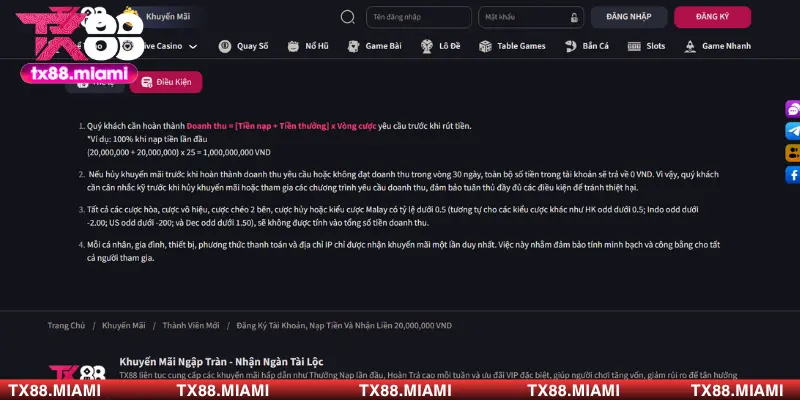 Những lưu ý quan trọng khi nhận khuyến mãi nạp đầu tại TX88